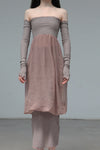 marc le bihan strapless tube top dress 21944-E21 BOIS DE ROSE wood rose
